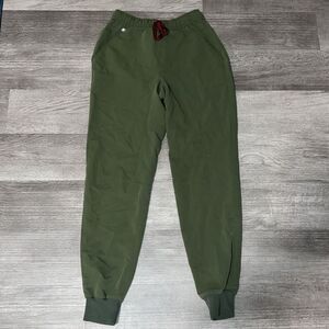 FIGS Moss Green Scrub Joggers Magenta Tie Sz XS